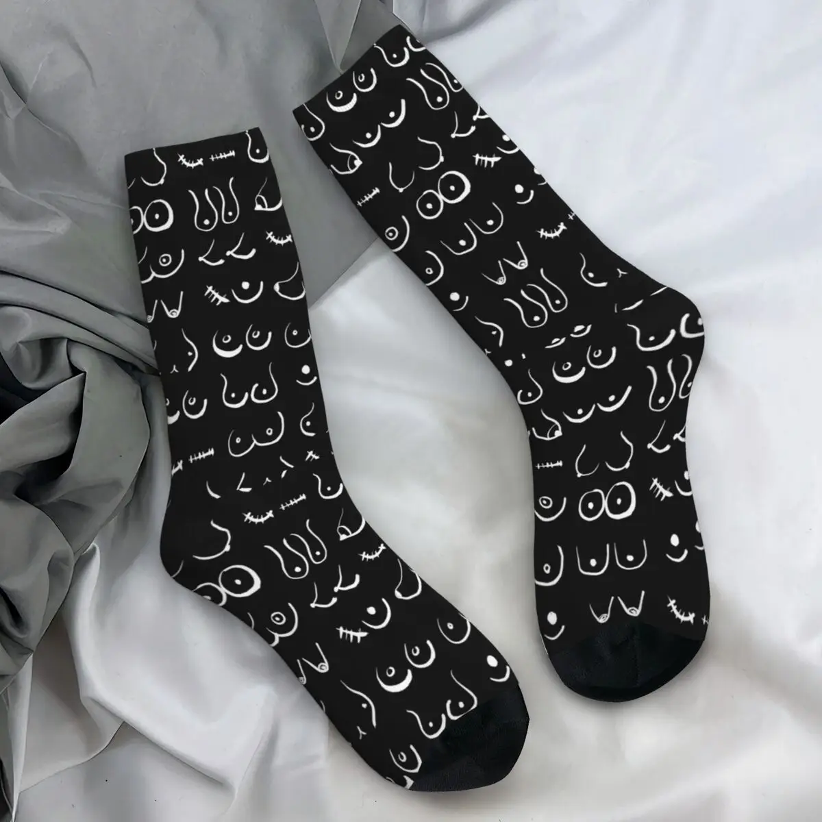 Schwarz & Weiß Boobies Strümpfe Design Elegante Socken Winter Anti Schweiß Socken Männer Outdoor Sport Atmungsaktive Socken