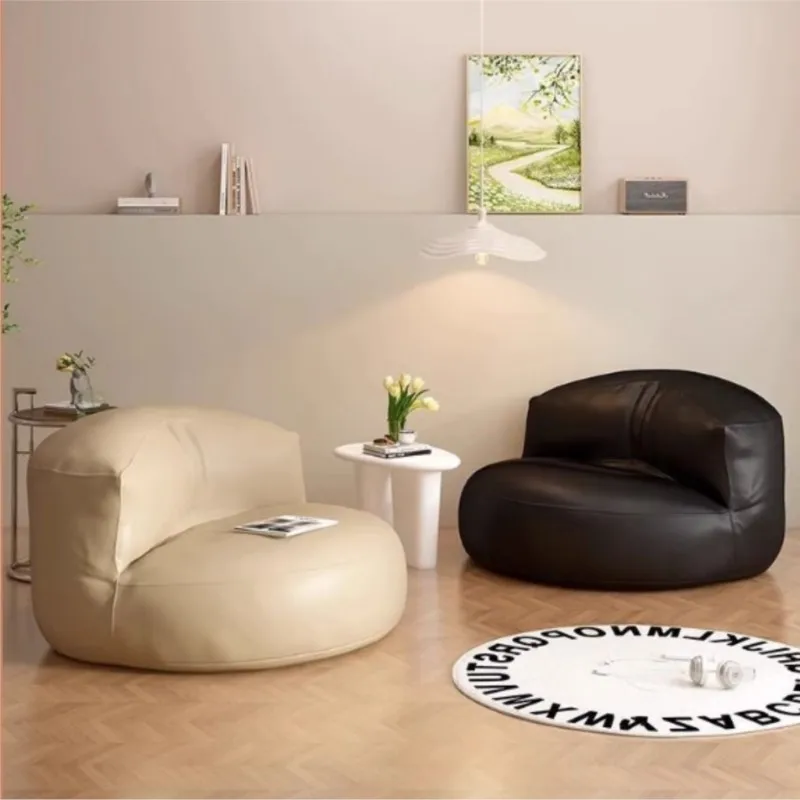 X&D Lazy Sofa Ergonomic Lying Or Sleeping Single Half Moon Bedroom Tatami Sitting Pier Leisure Chair Bedroom Bean Bag Small Sofa