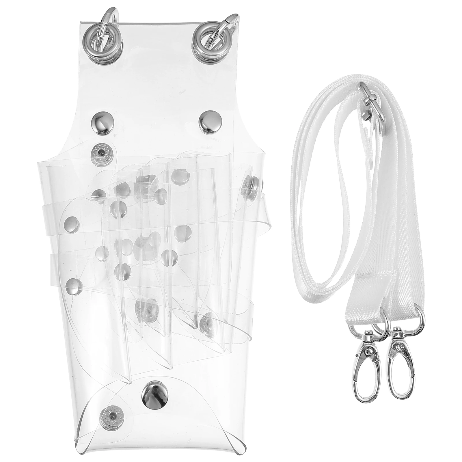

Transparent Haircut Bag PVC Hairdressing Tool Kit High Capacity Detachable Belt Clip Hairdressing Tools Salon Storage
