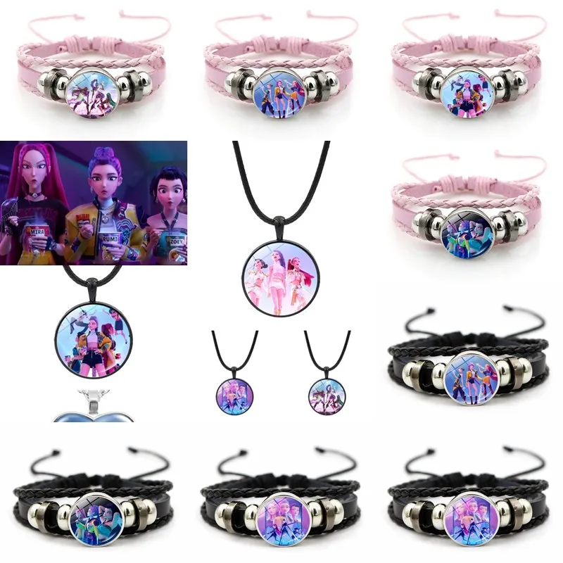 Pulsera Kpop Demon HHunte, collar Huntrix, pulsera, cazador de Anime, colgantes, suministros para fiestas, regalos de recuerdo para seguidores