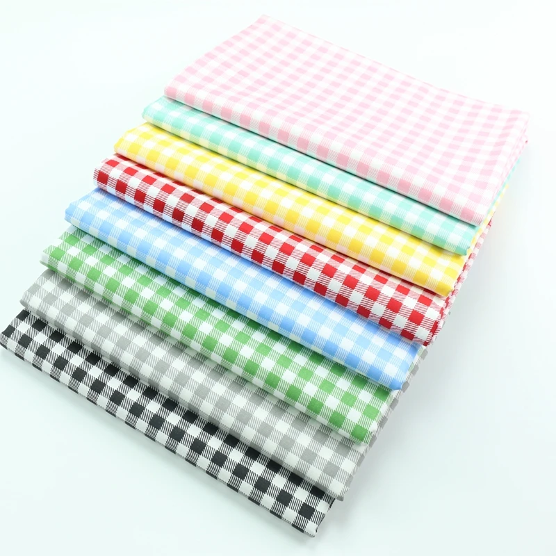 Fruit Color 8mm Grid Printed Diy Patchwork Cloth For Quilting Baby Cribs Cushions Dress Sewing Tissus Cotton Fabric Tecido