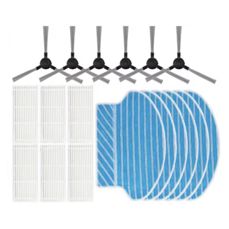 A91P Accessories Set 18 Pcs For Robzone Duoro X-Clean Sweeping Machine Includes Side Brush Mop Filter