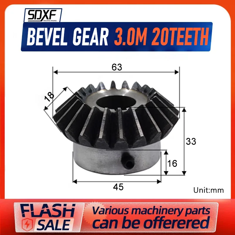 3 Module 20 Teeth Bevel Gear Inner Hole 14/15/16/17/18/19/20/22/24/25/28mm