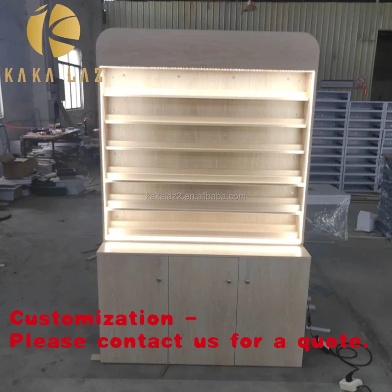 

Стеллаж для демонстрации товаров с подсветкой, многоуровневый шкаф с большим объемом хранения