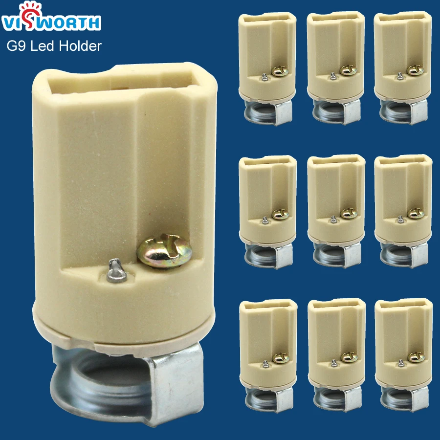 [VisWorth](10pcs/lot)High Quality G9 Lamp Base 250V 2A Creamic Boby Halogen Lamp Holder For G9 Led Light