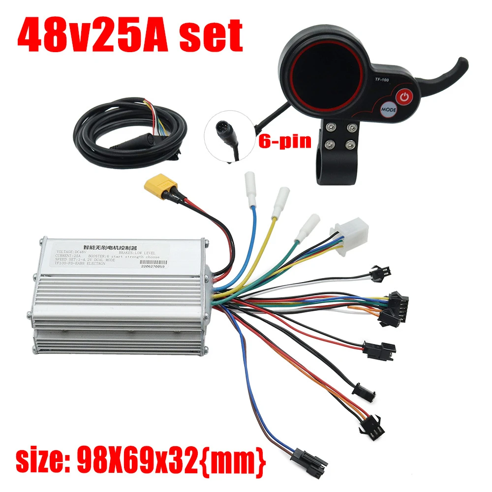 36V 48V 25A 20A 16A  Hub Motor Brushless Controller 5 6 Pins TF-100 Display for 10 Inch Scooter KuGoo M4