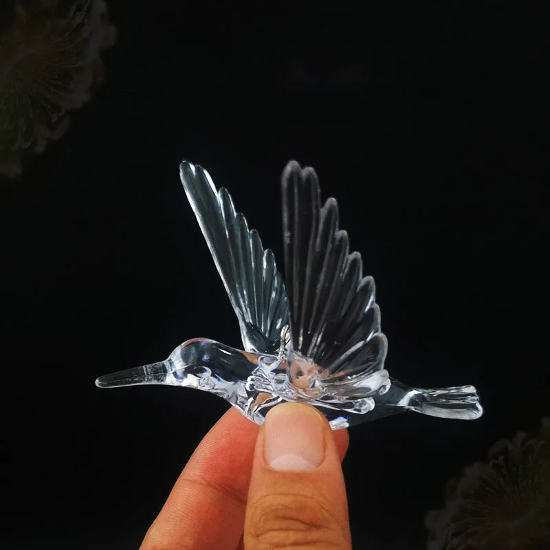 Set Of 4 Random Style Clear Acrylic Bird Pendants For Home Windows Outdoor Garden Holiday And Wedding Decorations