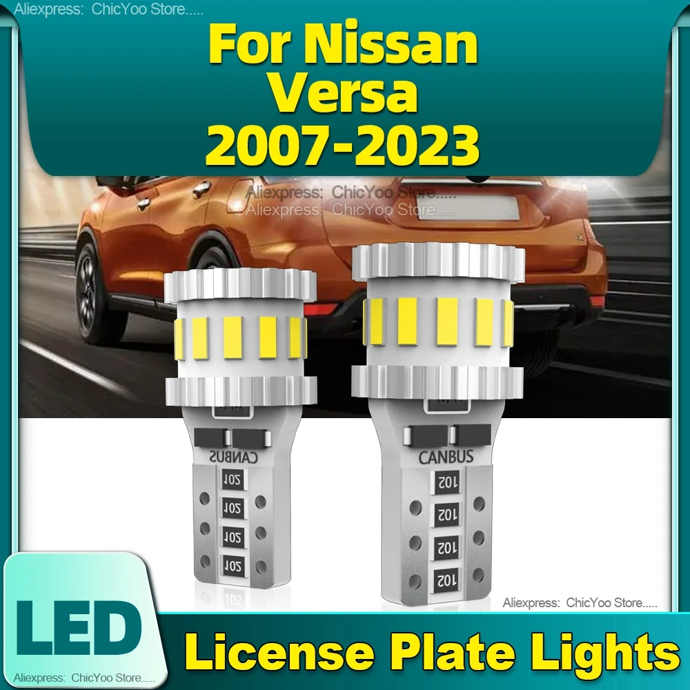 

6000K LED Bulb T10 W5W Car Canbus License Plate Lights 12V For Nissan Versa 2007 2008 2009 2010 2011 2012 2013 2014 2015-2023