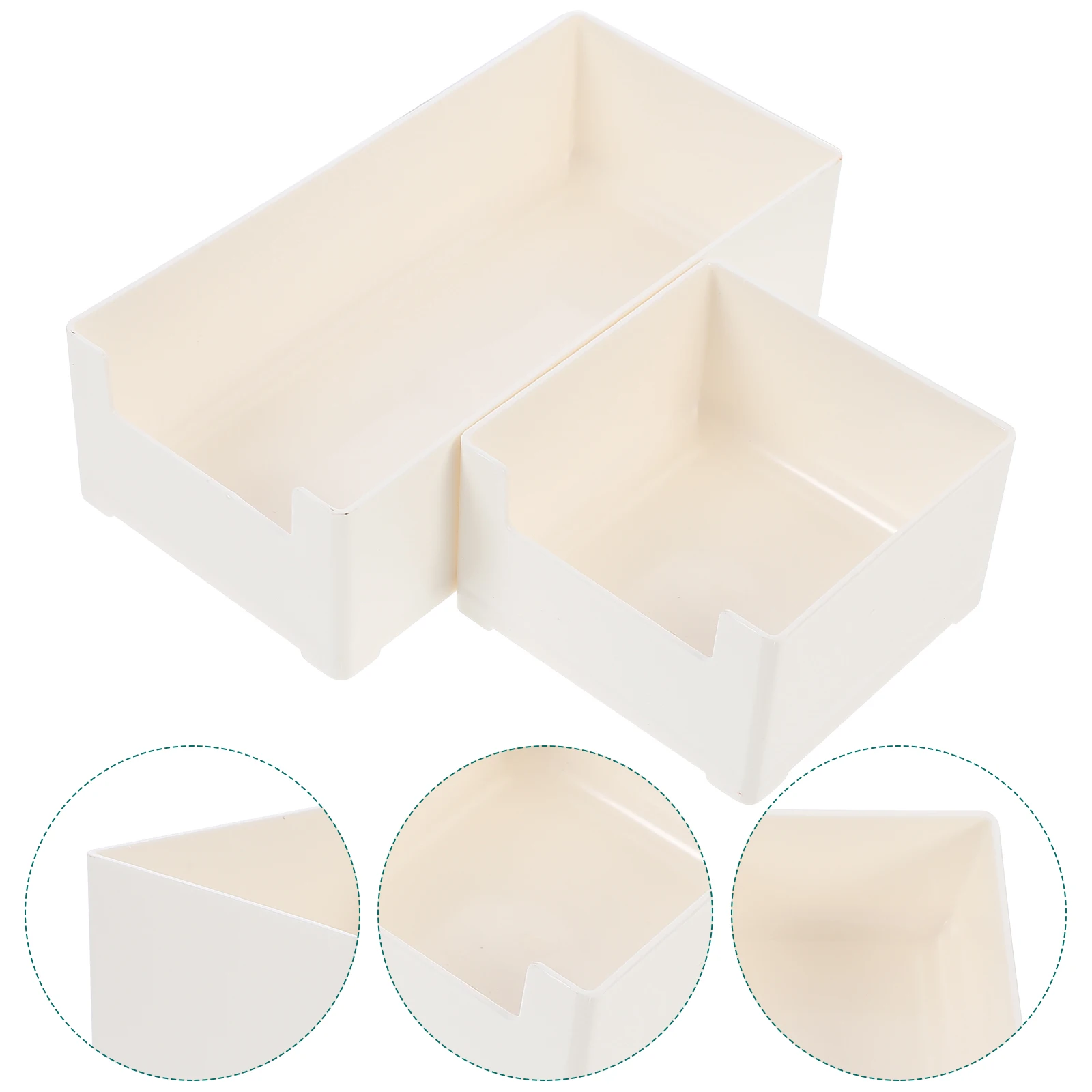 

2pcs Storage Box Japanese style Smooth Surface Plastic Holder White ganizer Nail Polish Lipsticks Skincare Bottles Perfume