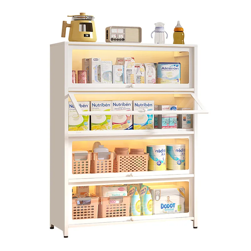 

Household steel bookcase Dust-proof bookshelf Iron cabinet Glass display Floor Storage Locker