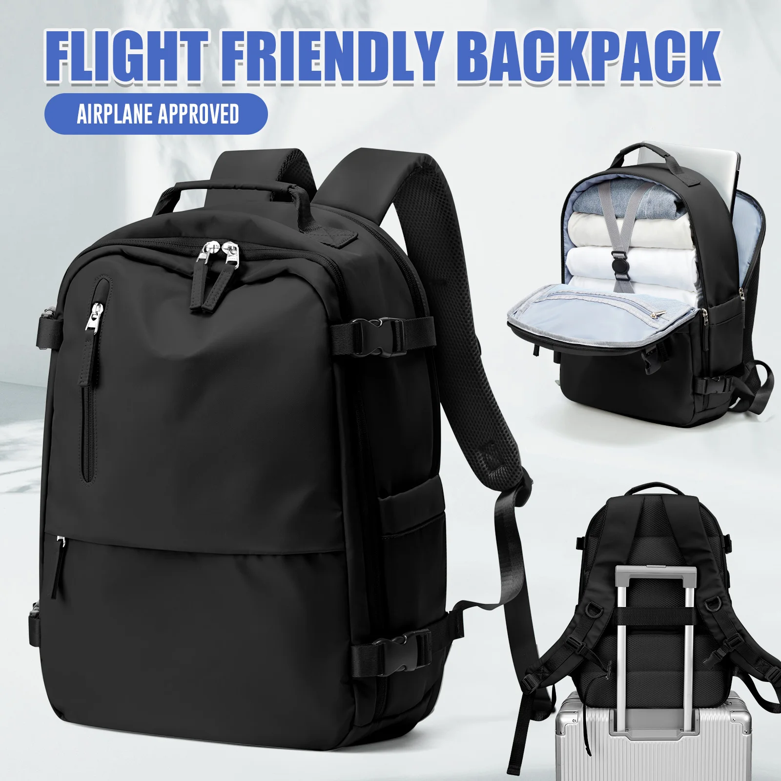 Ryanair 40x30x20 حقيبة السفر الرجال المقصورة على ظهره ، حقائب اليد 15.6 "كمبيوتر محمول حقيبة سفر حقيبة التخزين كلية الترفيه المدرسية #1