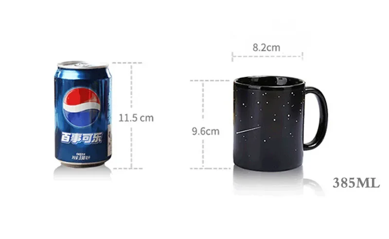 JJTHNCR New ceramic cup color changing mug milk coffee cup friend gift student breakfast cup constellation solar system mug