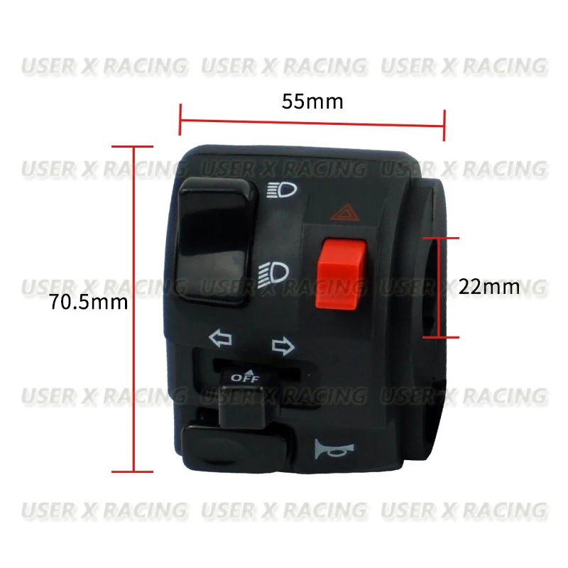 USERX Motorcycle Universal horn warning turn signal high and low beam handle seat combination switch Huanglong 600