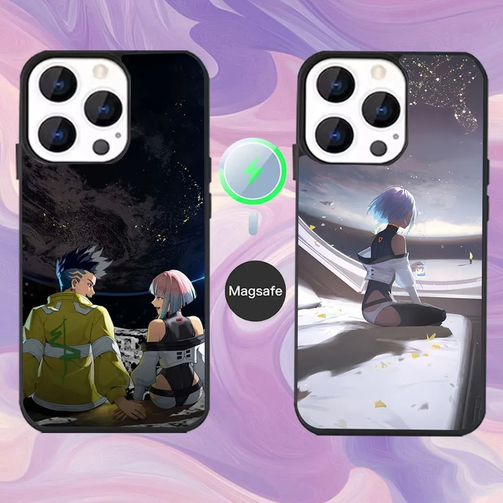

C-Cyberpunk E-Edgerunners Phone Case For iPhone 16,15,14,13,12,11,Pro,Max,Plus,Mini,Magsafe,Magnetic Wireless Charging Case