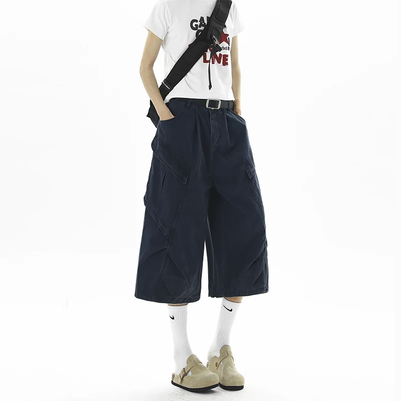 Cargo Shorts man Casual Seven Point Pants loose 2026 Summer New Men Outdoor Sports Side Large Pockets Work Pants