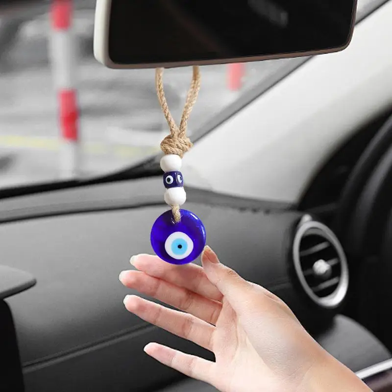 Devil Blue Eyes Car Pendant Evil Eye Rear View Car Ornament Rear View Car Ornament Evil Eye Charm Car Decor Evil Eye Car