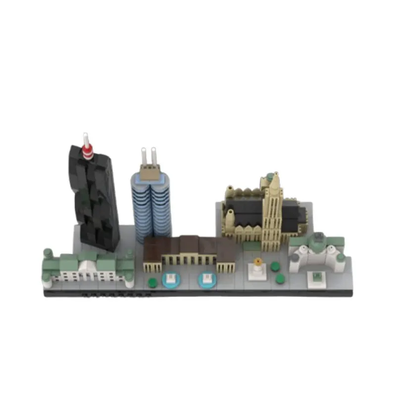 Spot MOC-189251 620 pçs arquitetura moderna diy pequenas partículas montagem blocos de construção puzzle brinquedo modelo presente conjunto ornamento