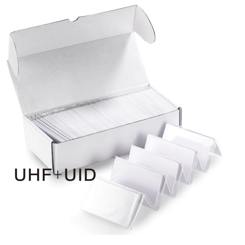 10pcs UHF 915mhz 6C Long Distance Smart Card, RFID Passive Label + 13.56Mhz UID Rewritable Chip Moddable Copy Token Key
