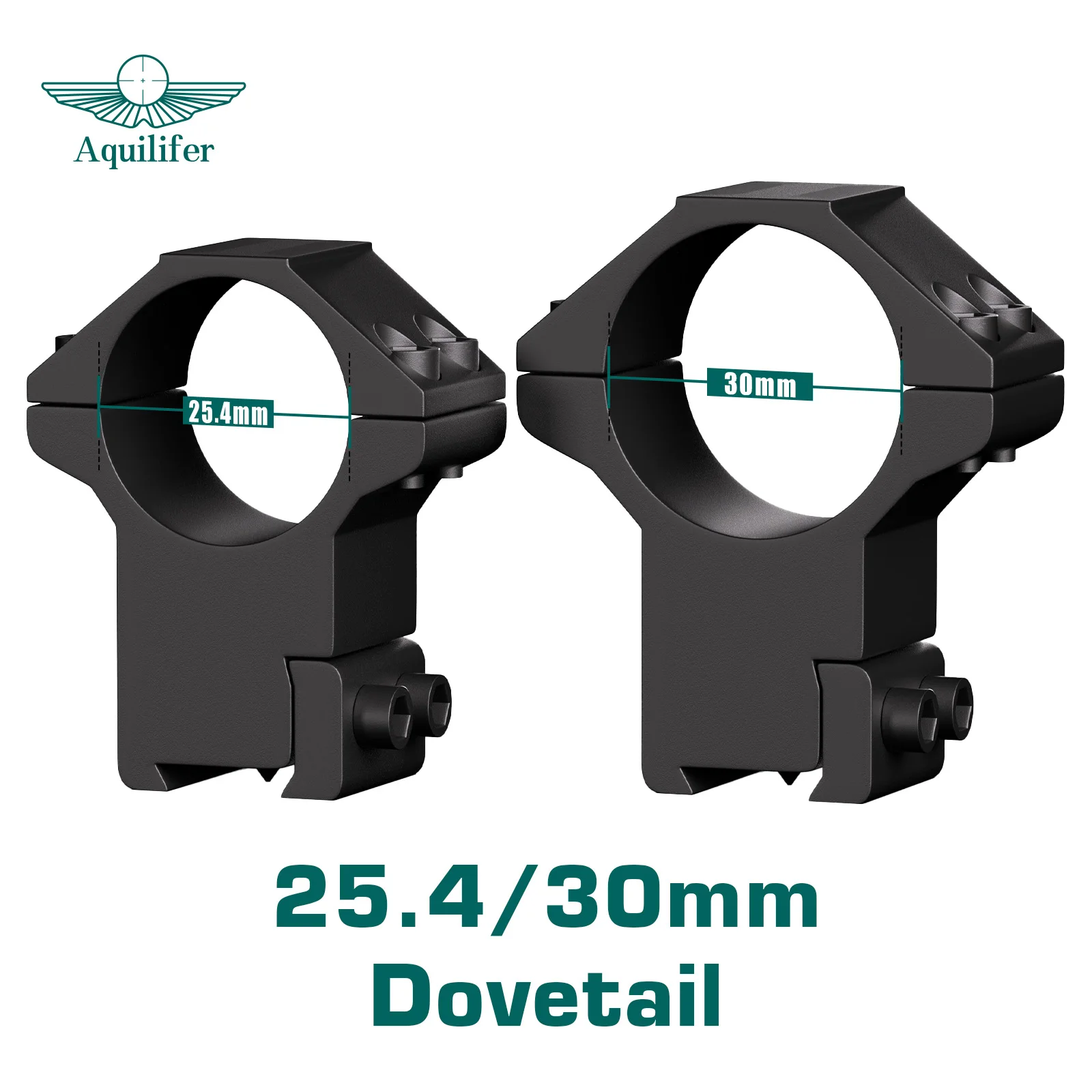 

Aquilifer 1 inch/30mm Scope Rings 11mm Dovetail Rail Mount Adjustable Elevation Fit for Rifle Scope Shotgun AR AK Hunting