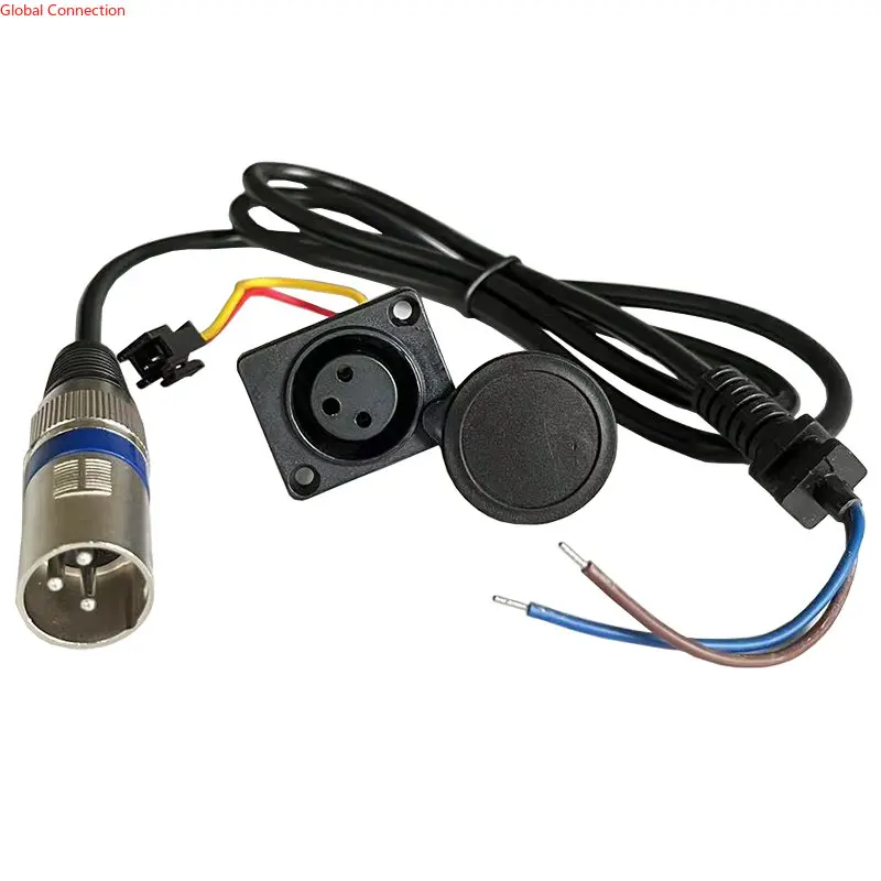 Three-hole Canon Plug Socket with Line for Electric Bicycle 36V 48V Charger Output Plug Connection Line Replacement Maintenance