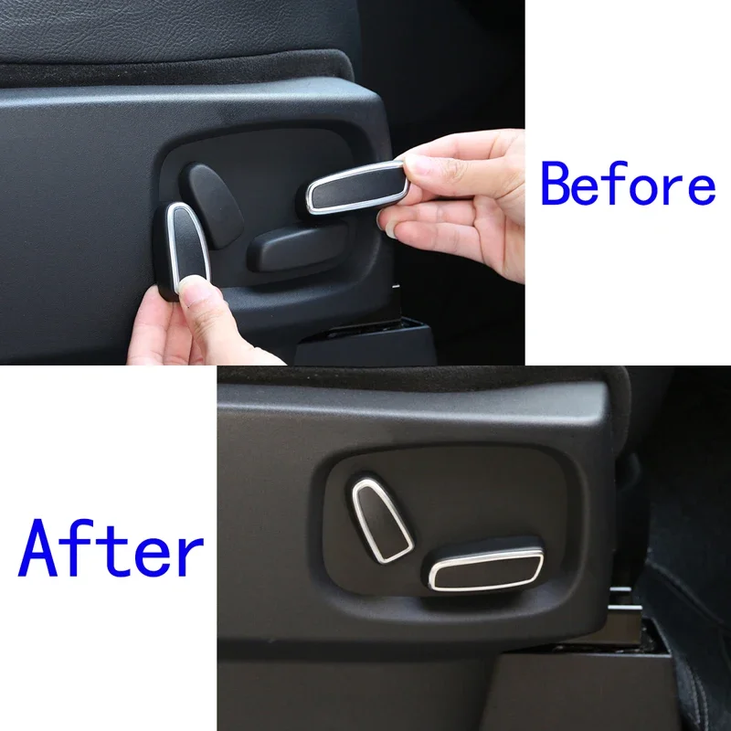 For Land Rover Discovery 4 Range Rover Sport Evoque Car Styling Seat Adjustment Switch Knob Cover Sticker Accessories Set of 4