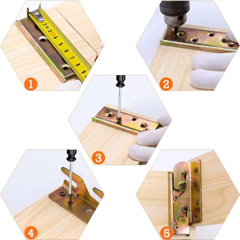 4 комплекта сверхмощных кронштейнов для поручней кровати, нерезьющиеся крепежи для каркаса кровати, блокировочная подвесная пряжка, соединитель деревянных мебельных петель