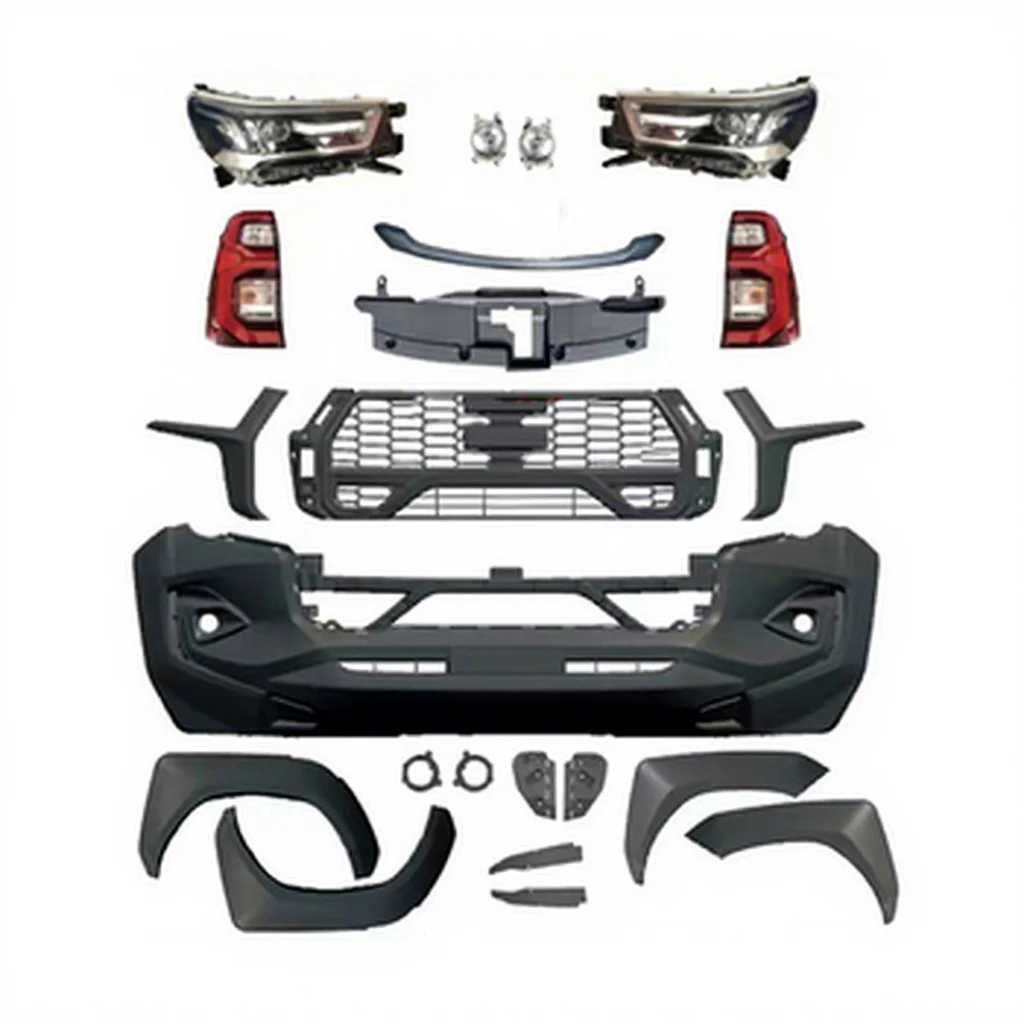 for China 4x4 Facelift Conversion Kits for Hilux Revo 2015-2022 Upgrade to GR Sport 2023 2024 Body Kit Bumper Lights