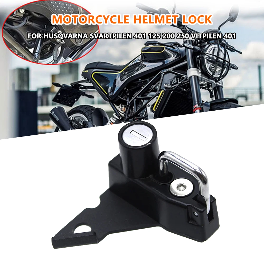 

Motorcycle Helmet Lock Mount Hook Keys Locking Fit For HUSQVARNA SVARTPILEN 401 125 200 250 VITPILEN 401 Accessories With 2 Keys