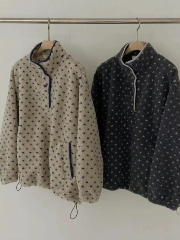 الخريف الشتاء امبسوول البلوز المرأة البولكا نقطة طباعة أزياء السيدات بلوزات الكورية نمط فضفاض امرأة البلوز