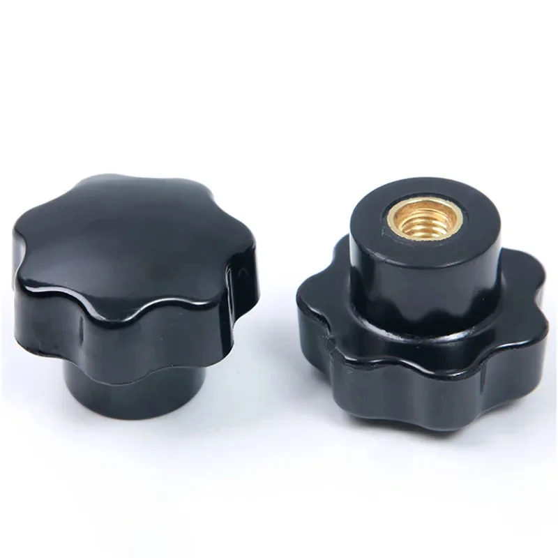 M4 M5 M6 M8 M10 M12 M16 Plum Bakelite Hand Tighten Nuts Handle Thread Star Mechanical Black Thumb Nuts Clamping Knob Manual Nuts