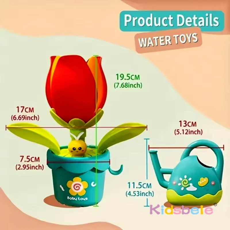 Baby Bath Toys Sun Flower Meet Water Blossom Shower Toy Popular Spraying Water Flower Bathing Toy With Suction Cup Summer Toy