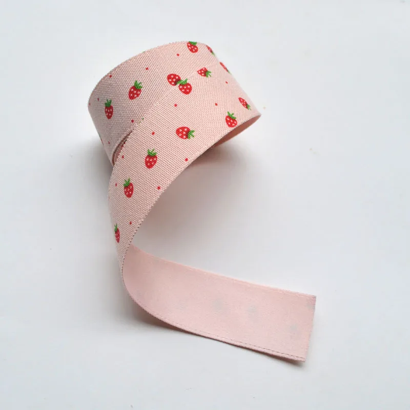 1 Meter Strawberry Single Fabric Ribbon Handmade Hair DIY Accessories Fabric And Lace Trim Sewing