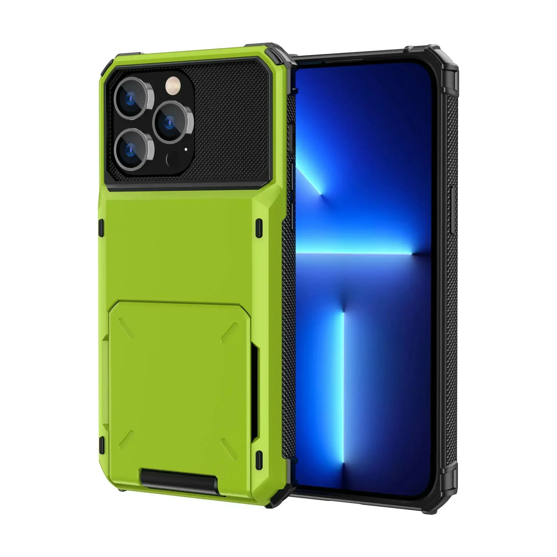 Kartenhalter-Hülle für iPhone 18 Pro Max 17e 17 Pro Max 16 15 14 13 Robuste Brieftasche Versteckter Klappschlitz Schützende Hartschale – Detail 9