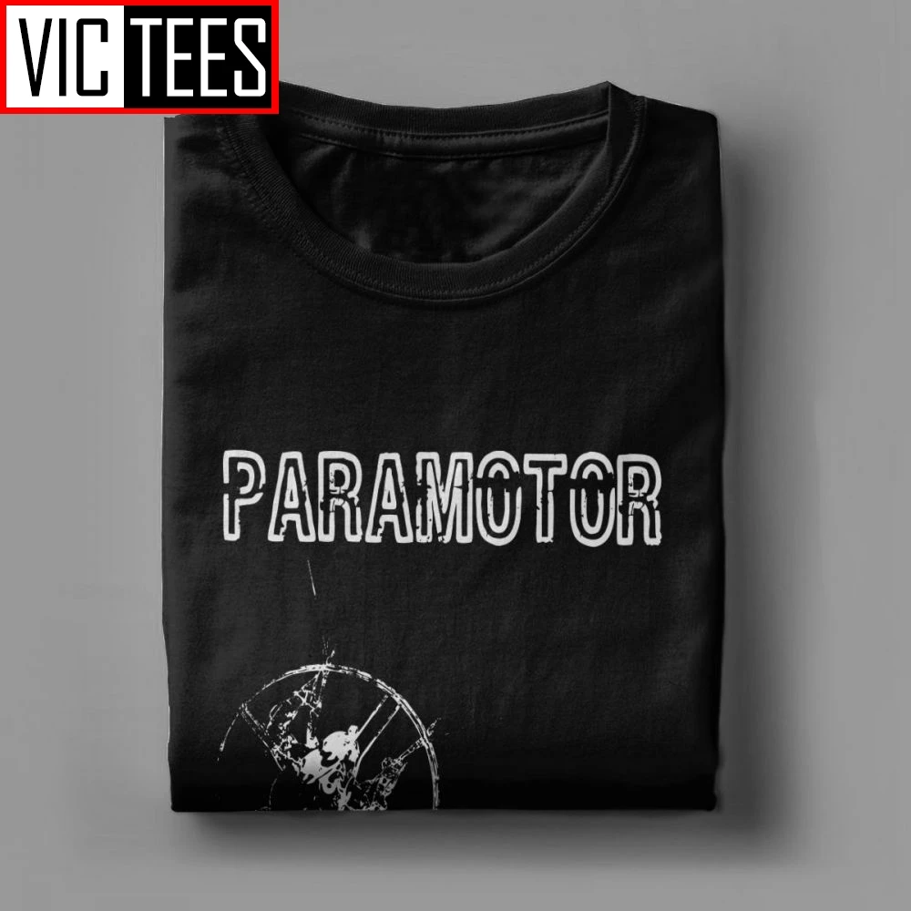 Paramotoring and Paraglider Men T Shirts Pure Cotton Print Short-Sleeved Tees T-Shirts Original Men\'s