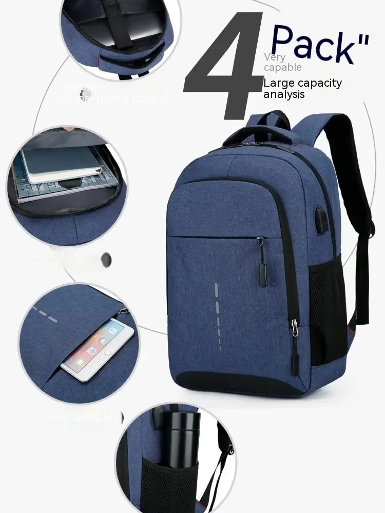 New Men's Backpacks with A High-end Feel, Casual and Fashionable Large-capacity Outdoor Travel Bags, and Simple Computer Bags