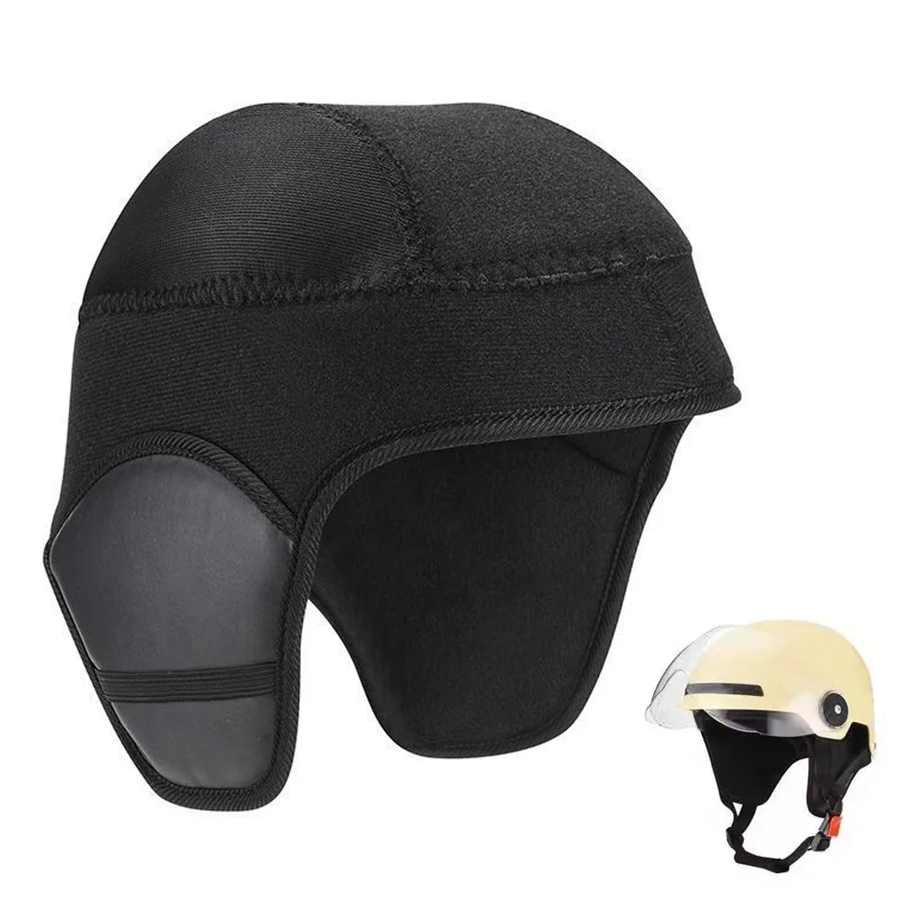 

Зимняя теплая подкладка для мотоциклетного шлема, вязаная шапка с защитой ушей, утепленный чехол для головы, подкладка для мотошлема, снаряжение для велоспорта