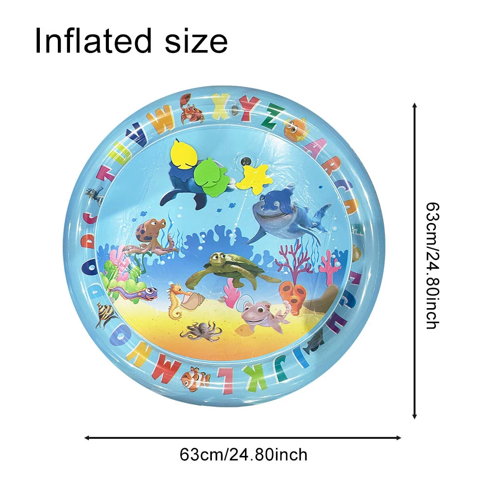 Circular Game Mat Inflatable Pvc Baby Roll Time Toddler Water Mat Early Childhood Education Development Activity Toy