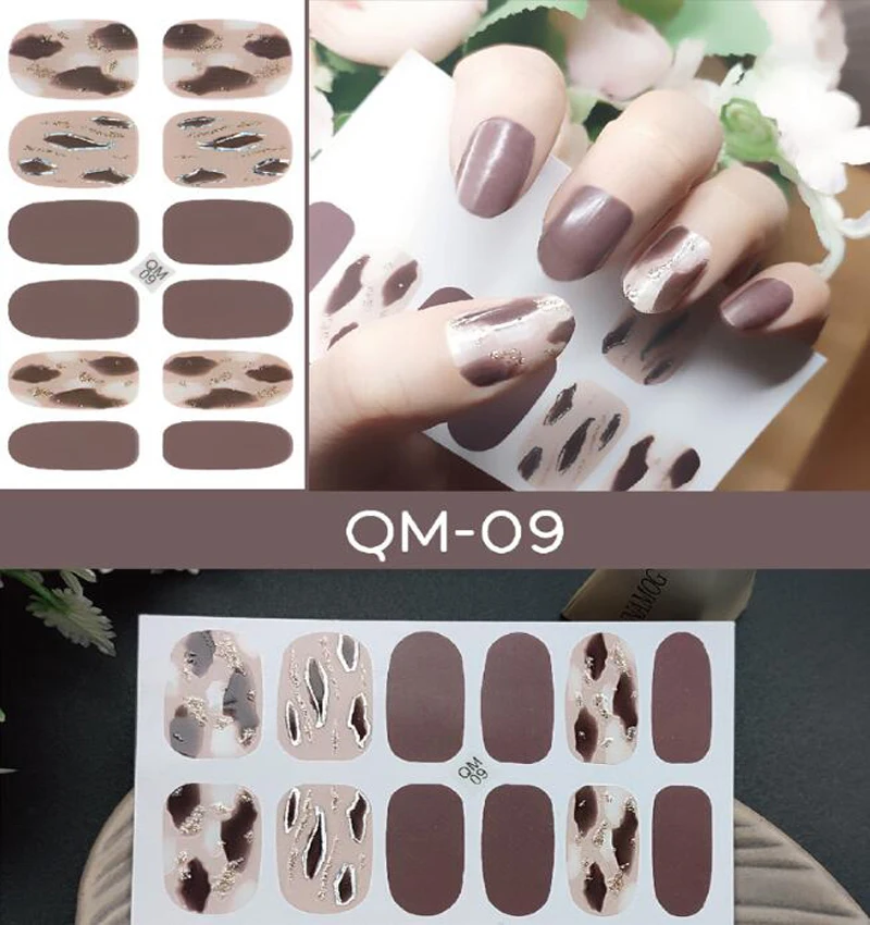 3D Nail Sticker Set Full Cover Adhesive Nail Wraps DIY Slider For Manicuring Nail Art Press On Nails Beauty Nail Art Tools