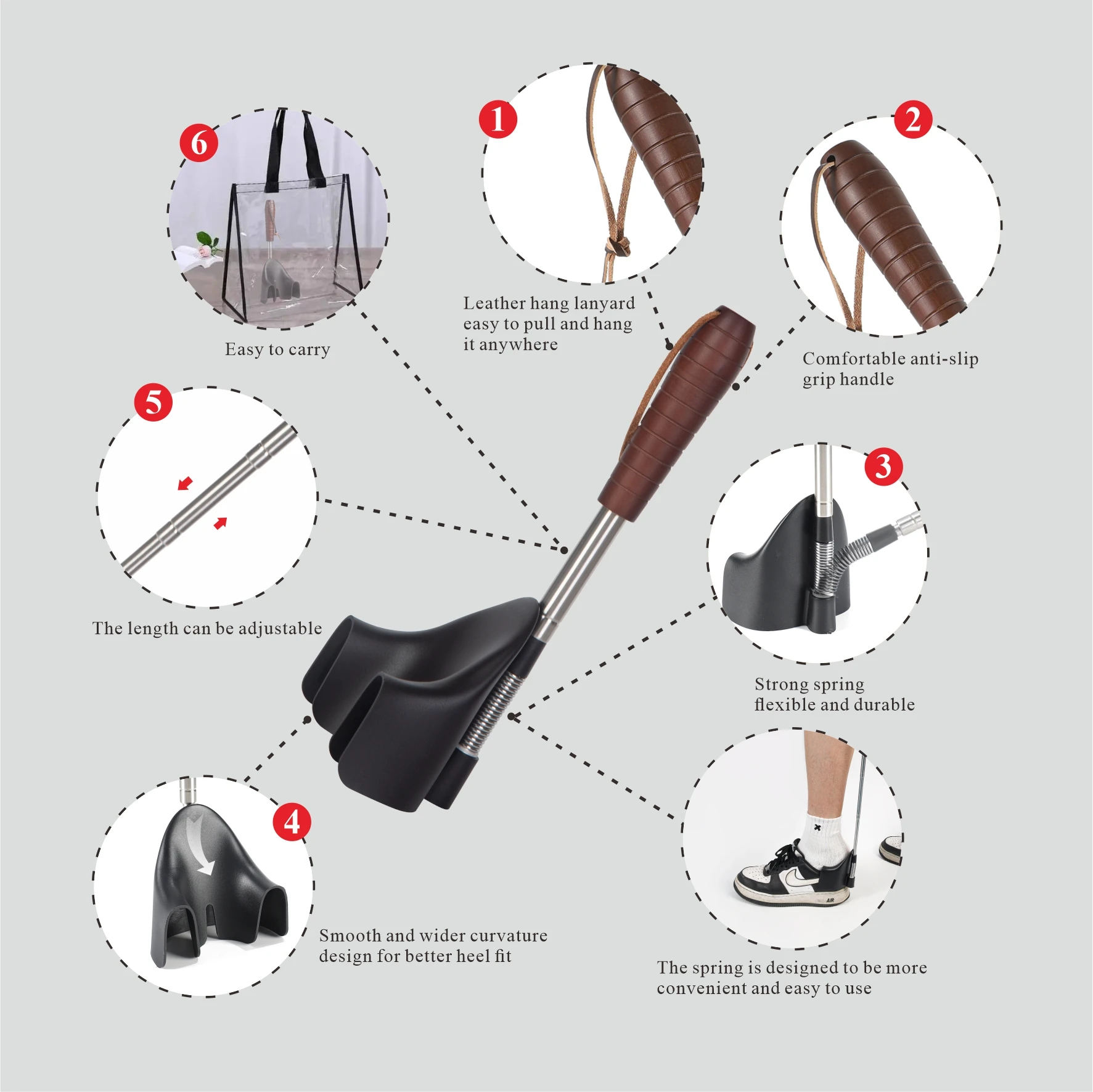 Shoe Horn Long Handle for Seniors-10-31 Telescopic Shoehorns For Men Pregnant Woman Gifts Elderly Dad