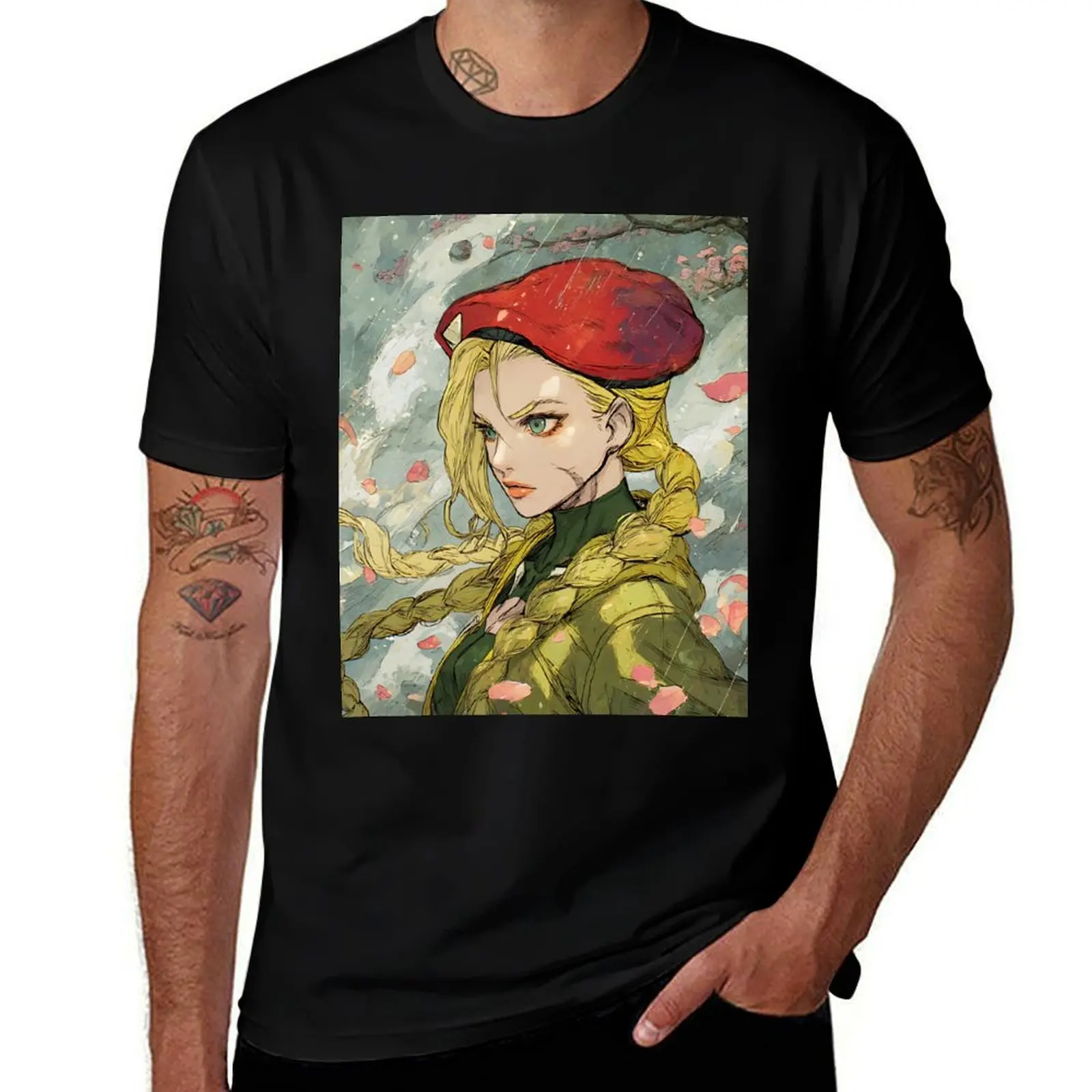 

Cammy Street Fighter T-Shirt plain T-shirts oversize anime quick drying Men's cotton t-shirt