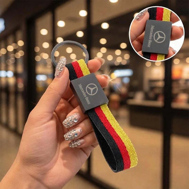 for Mercedes Benz Car Logo Key Chain Holder W210 W211 W164 CLA CLK CLS GLA GLC W203 W205 W168 C63 G63 GLA ML Keyrings Pandant