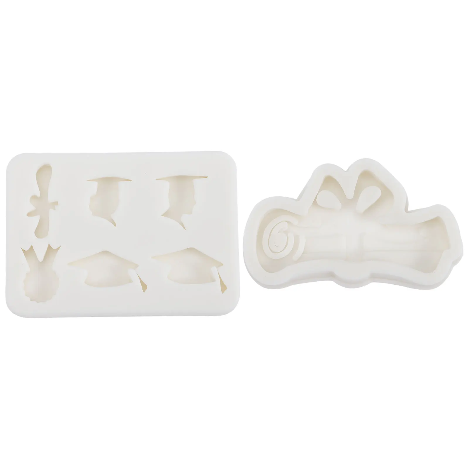 

2pcs Graduation Mold Silicone Chocolate Fondant Mold Non-Stick Candy Molding Diy Hanging Charm Craft Grad Party Supplies