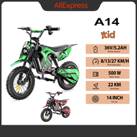 iScooter A14 500W Kids Electric Dirt Bike, Bluetooth Music, 3 Speed Modes, Max speed 27km/h,for Trail Riding Off-Road Motorcycle