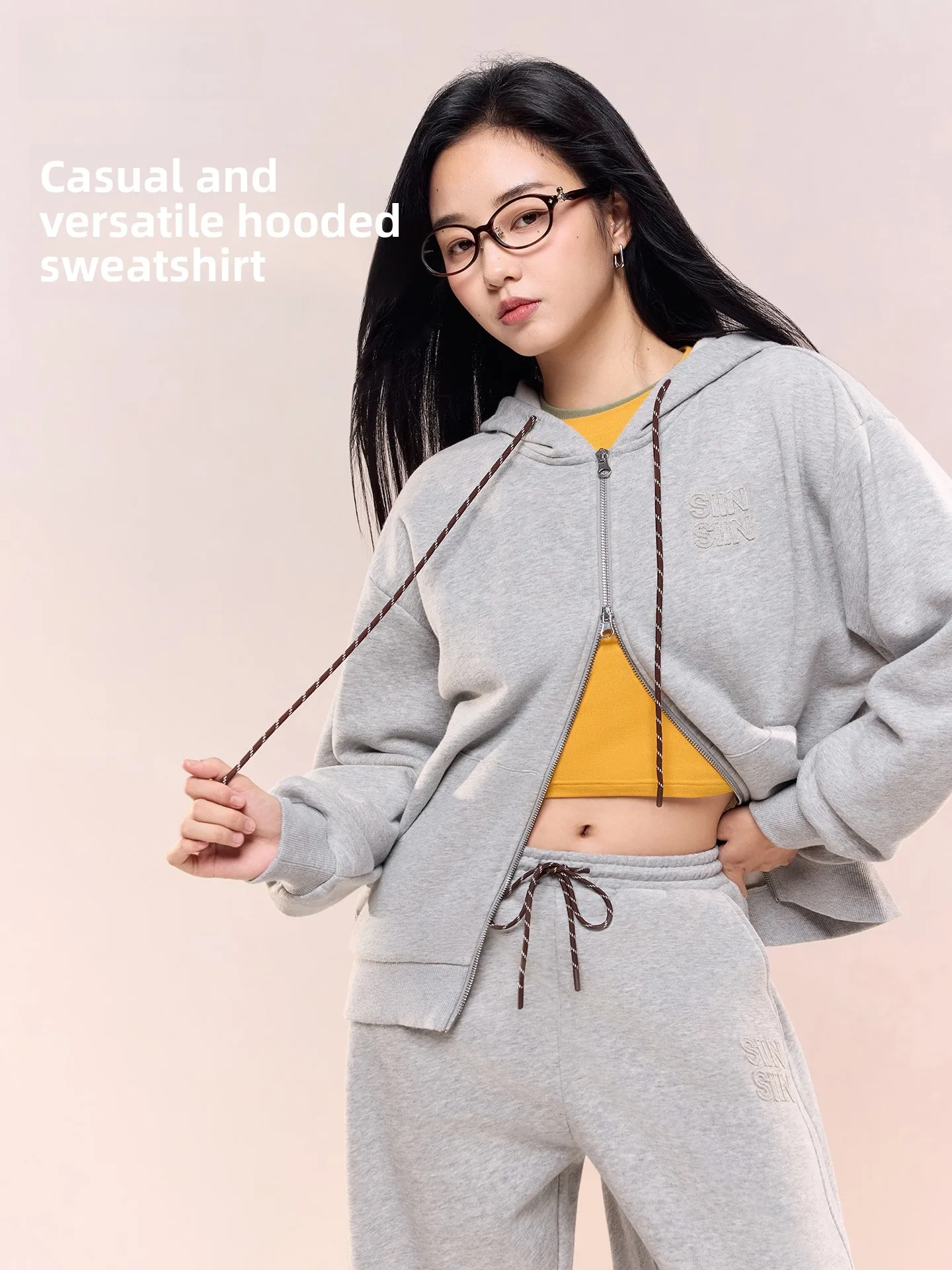 

SIINSIIN Women's Hoodie Jaet Zipper Cardigan Casual Spor Loose Fit Long Sve Autumn Winter Slimming Lazy Sle Top