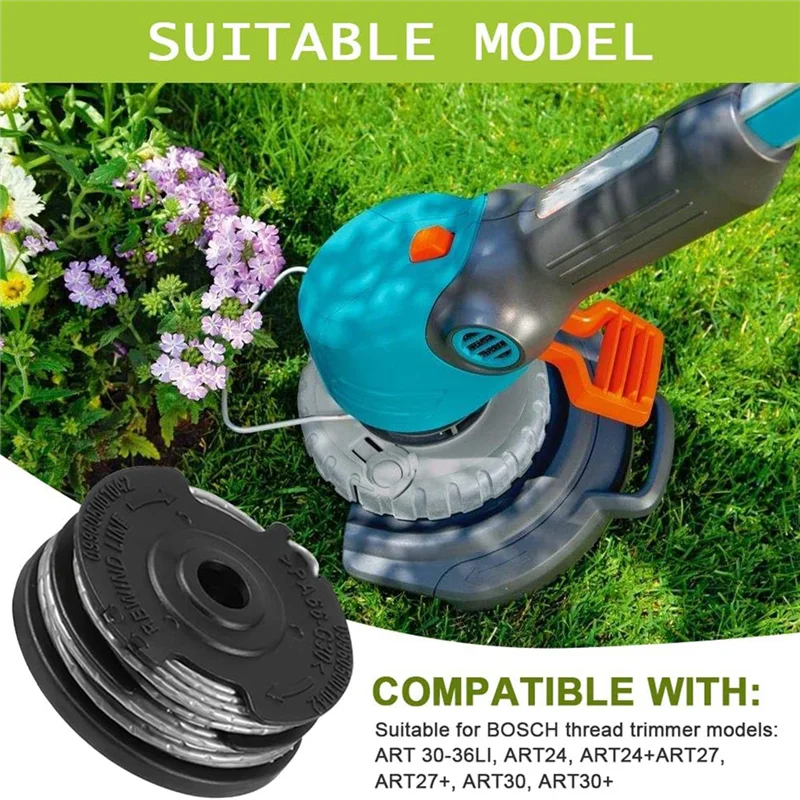 M27K 4Pcs 1.65mm 6.1M F016800351 String Trimmer Replacement Spool Line for Bosch ART 24 27 30 30-36 LI Grass Trimmer
