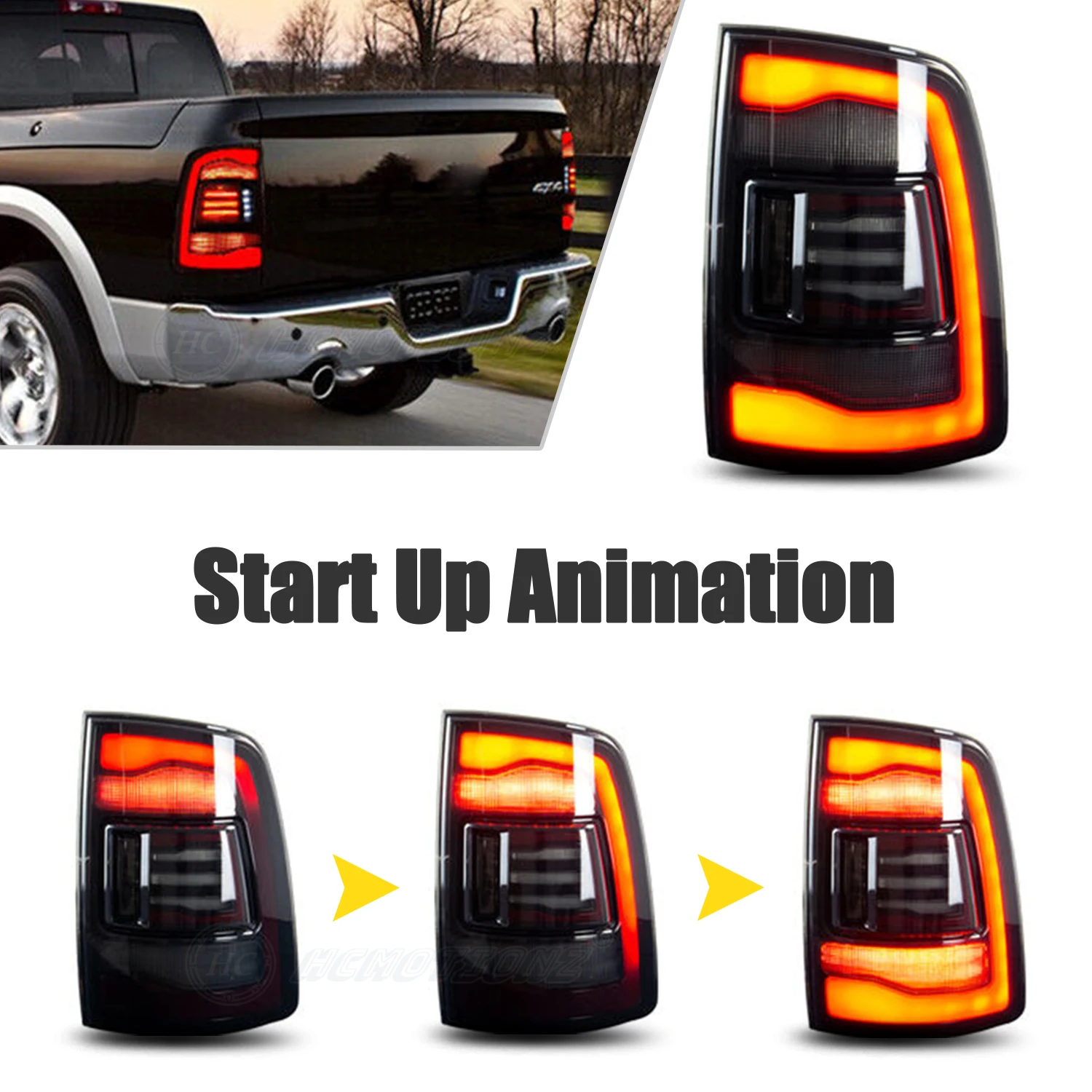 HCMOTIONZ 2009-2018 conjunto de luces traseras LED DRL animación secuencial lámparas traseras de coche para Dodge para Ram condición nuevo