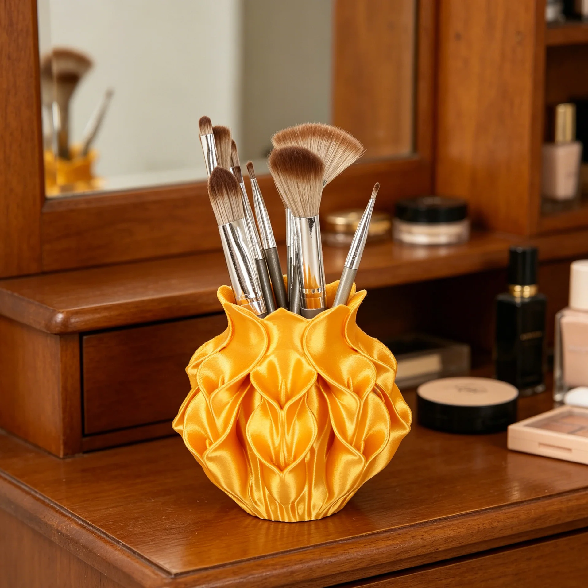 Cross-Border Creative Calla Lily Petal Shaped Storage Holder For Desktop Makeup Brush & Stationery Storage & Decor Scenario