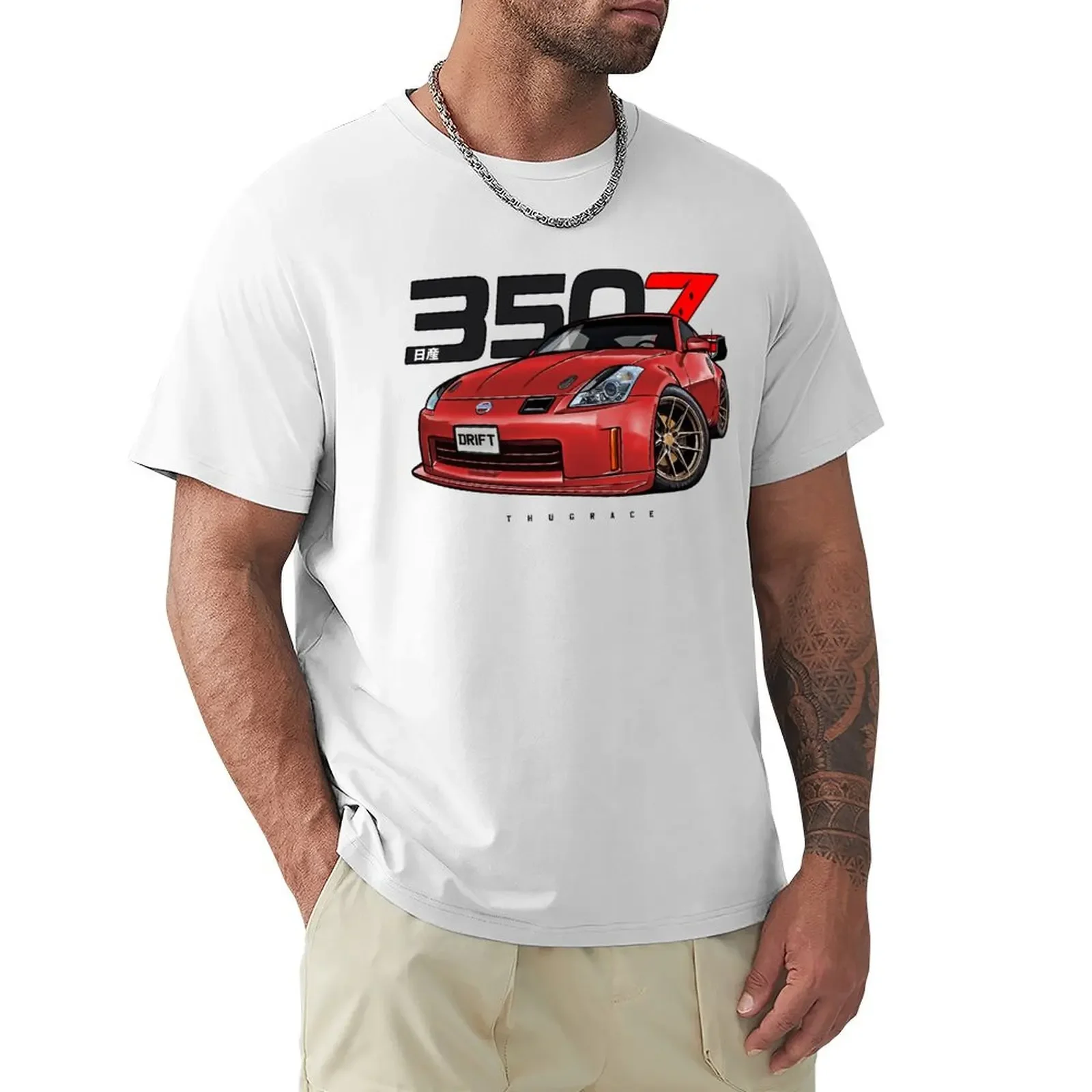 oversized sublime summer clothes black t shirts for men Car Illustration 350Z T-shirt tshirts for mens designer clothes 2024 man