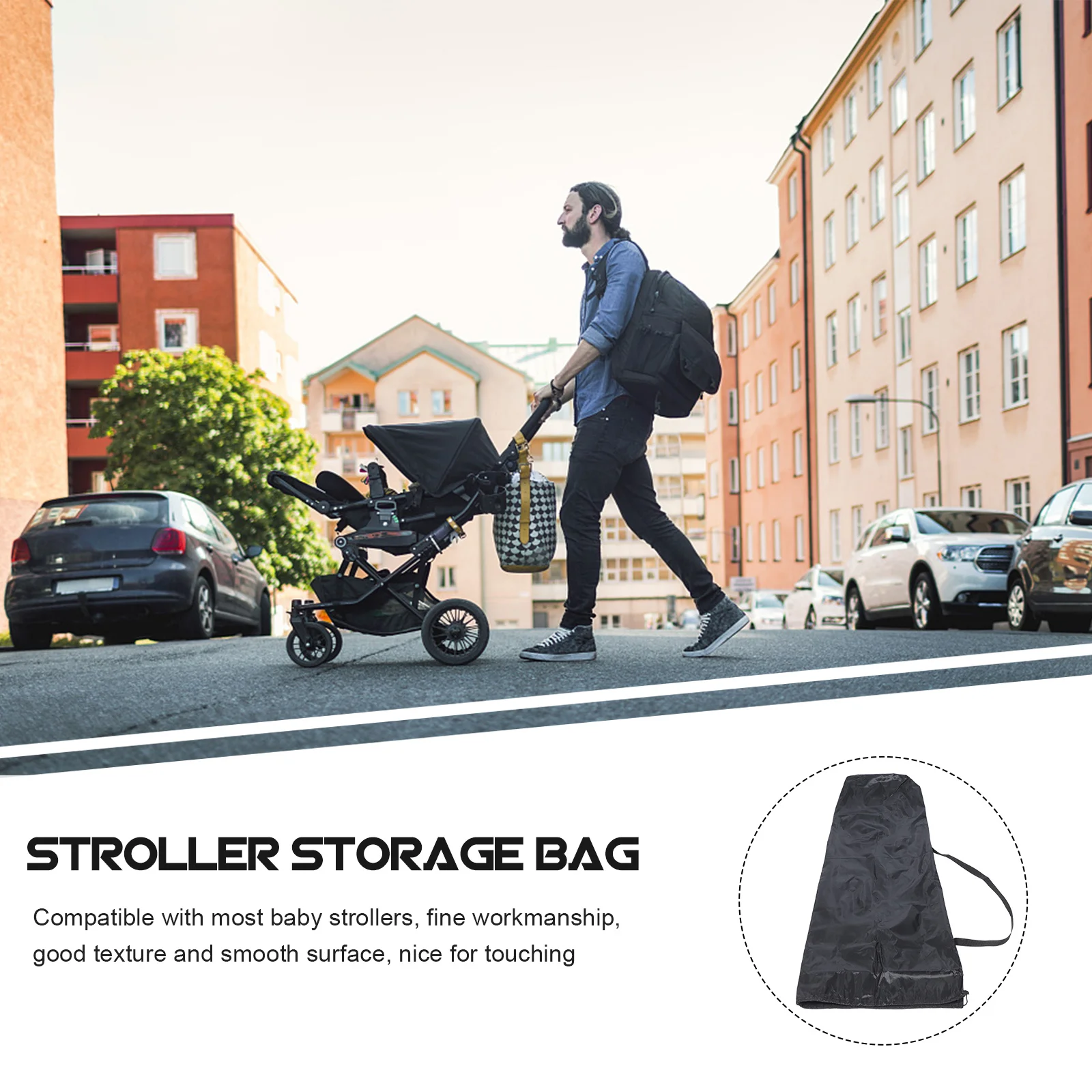 

Stroller Bag For Airplane Travel Waterproof Gate Check Cover Heavy Duty Umbrella Stroller Storage Bag For Foldable Strollers