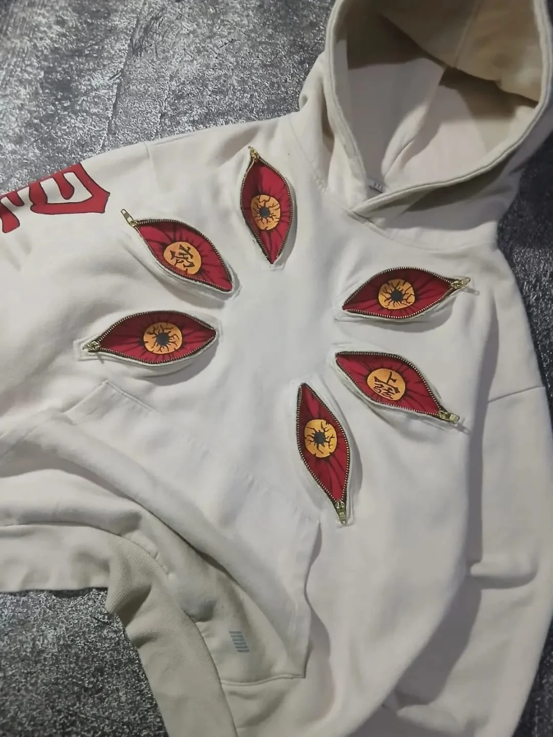 Y2k الشرير ستة العين إعادة العمل سستة Kokushibo هوديس تصميم رائع البلوز الشارع الشهير المتضخم موضة عادية الأزواج أنيمي هوديي #2